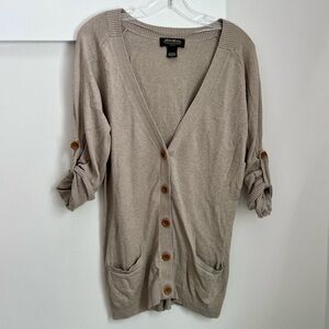 Eddie Bauer Beige Button Cardigan